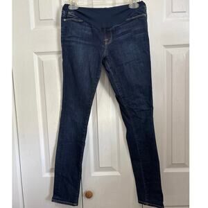 Frame Denim Maternity Dark Wash Full Belly Panel Skinny Jeans Size 28